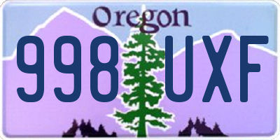 OR license plate 998UXF