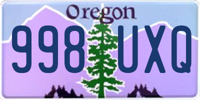 OR license plate 998UXQ