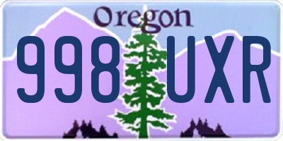 OR license plate 998UXR