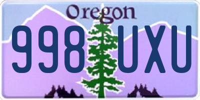 OR license plate 998UXU
