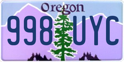 OR license plate 998UYC
