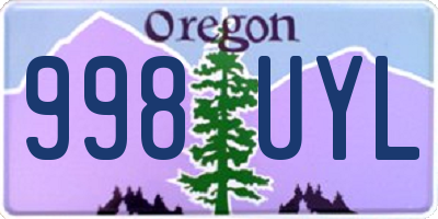 OR license plate 998UYL