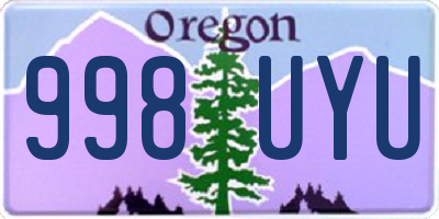 OR license plate 998UYU