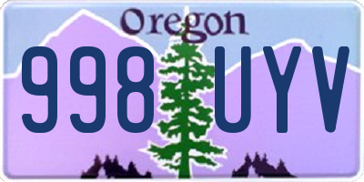 OR license plate 998UYV