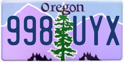 OR license plate 998UYX