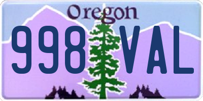 OR license plate 998VAL