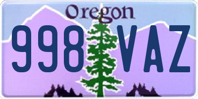 OR license plate 998VAZ