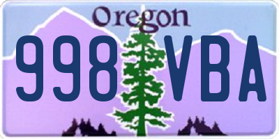 OR license plate 998VBA