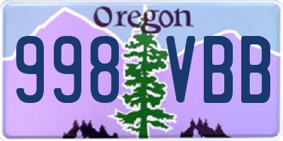 OR license plate 998VBB