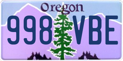 OR license plate 998VBE