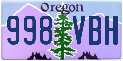 OR license plate 998VBH
