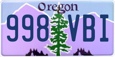 OR license plate 998VBI