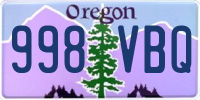OR license plate 998VBQ
