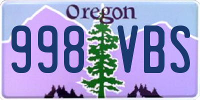 OR license plate 998VBS