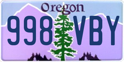 OR license plate 998VBY