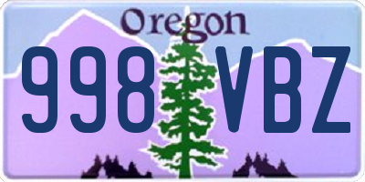 OR license plate 998VBZ
