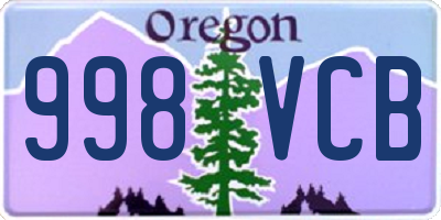 OR license plate 998VCB