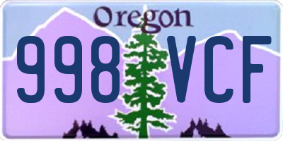 OR license plate 998VCF