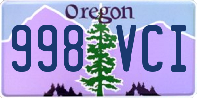 OR license plate 998VCI