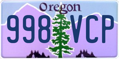 OR license plate 998VCP