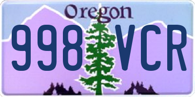OR license plate 998VCR