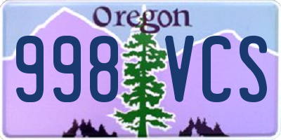 OR license plate 998VCS