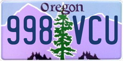 OR license plate 998VCU