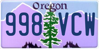 OR license plate 998VCW