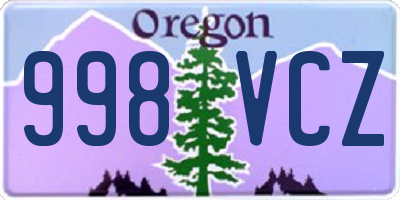 OR license plate 998VCZ