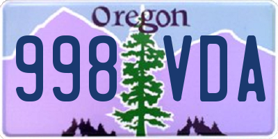 OR license plate 998VDA