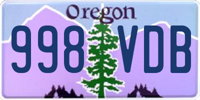 OR license plate 998VDB