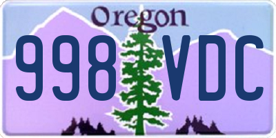 OR license plate 998VDC