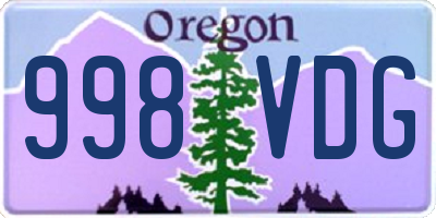 OR license plate 998VDG
