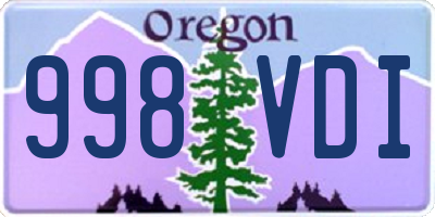 OR license plate 998VDI