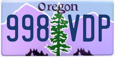 OR license plate 998VDP