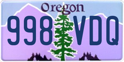 OR license plate 998VDQ
