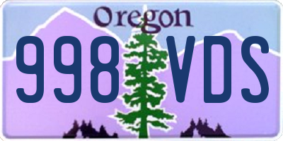 OR license plate 998VDS