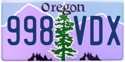 OR license plate 998VDX