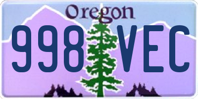 OR license plate 998VEC