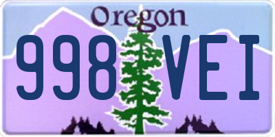 OR license plate 998VEI