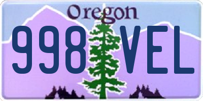 OR license plate 998VEL