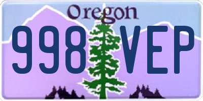 OR license plate 998VEP