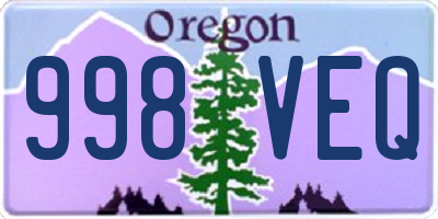 OR license plate 998VEQ