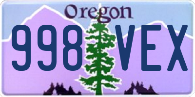 OR license plate 998VEX