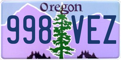 OR license plate 998VEZ