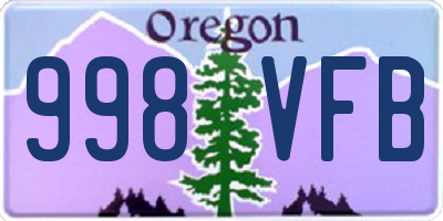 OR license plate 998VFB