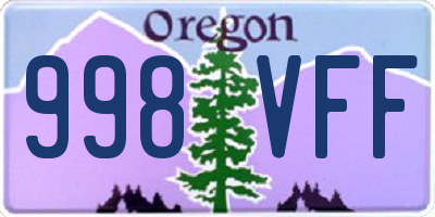 OR license plate 998VFF