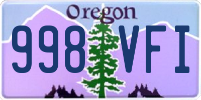 OR license plate 998VFI