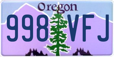 OR license plate 998VFJ
