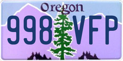 OR license plate 998VFP